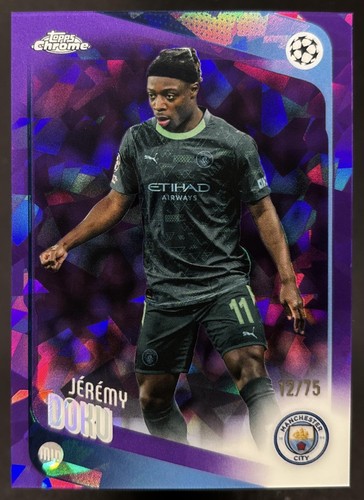 Jeremy Doku 2025-26 Topps Chrome UEFA Club Competitions Sapphire /75
