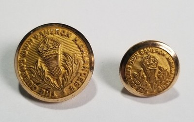 Set of 10 VTG Queen's Own Highlanders Regiment Buttons Firmin England Gold Tone