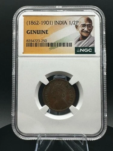 1862 India ½ Pice Queen Victoria – NGC Genuine (Victoria Era Coin)