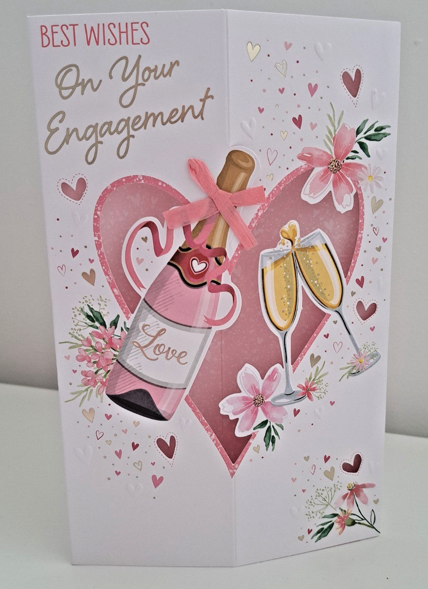 Best Wishes On Your Engagement Card. 23x15cm (9x6 Inches)