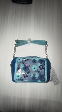 Disney Parks Disney Lilo  Stitch And Flowers Blue Purse Bag NWT