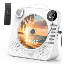 CD Player Bluetooth Mode with HiFi Dual Speaker for Home  Desktop Light White