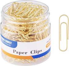 Gold Paper Clips, 300-Count, 1.1 Inch 28Mm Small