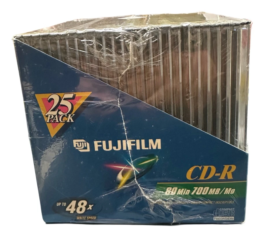 SEALED Blank FujiFilm CD-R 25 Pack. 80 min 700mb/Mo 48x Write Speed - Image 2 of 3