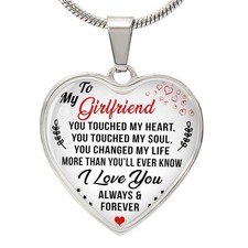 Boyfriend To Girlfriend Necklace Heart Pendant Gift for Girlfriend I Love You