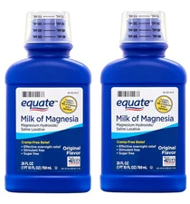 2pk Equate Milk of Magnesia Saline Laxative, Original Flavor, 1200 mg, 26 fl oz