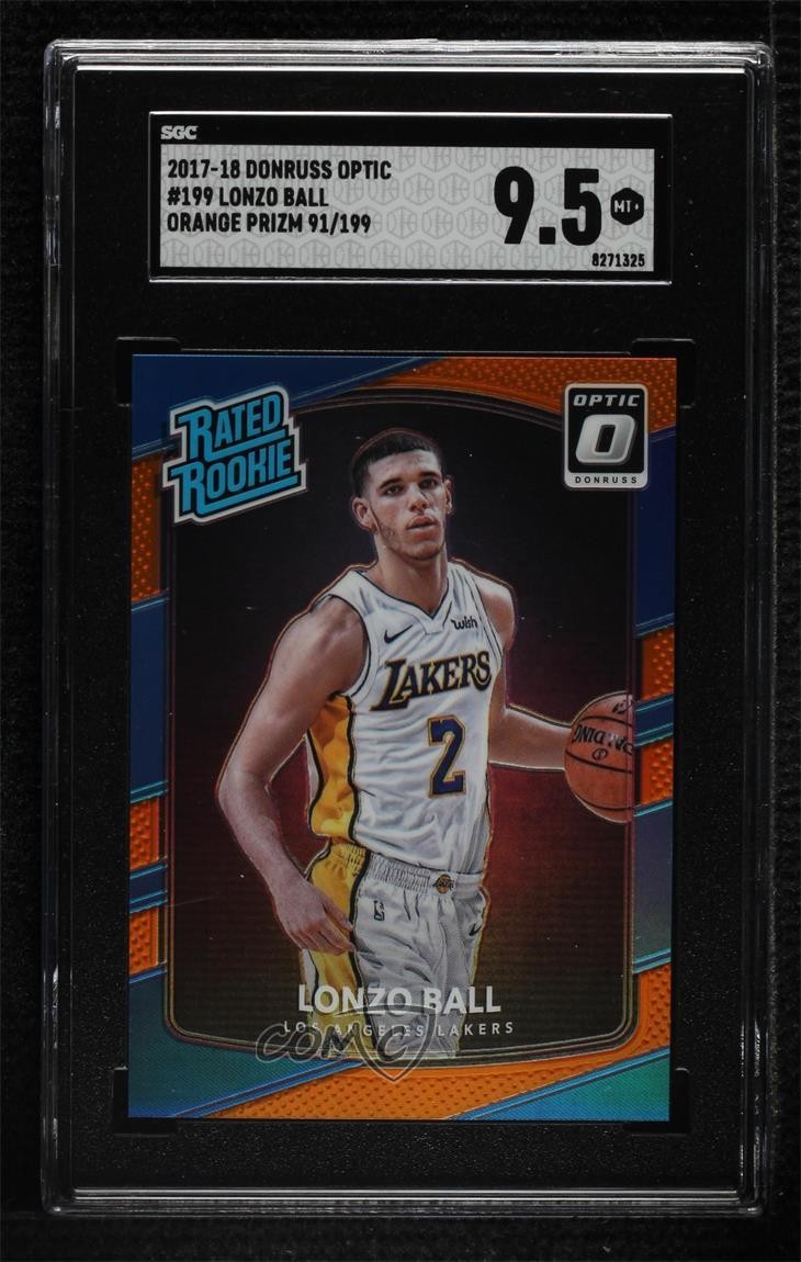 2017 Donruss Optic Rated Rookie Orange Prizm 91/199 Lonzo Ball SGC 9.5 Mint+ a8r