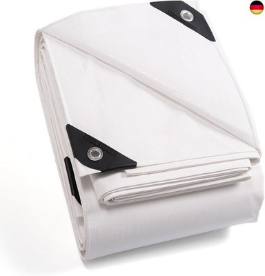 GUARD SHIELD Abdeckplane mit Ösen Wasserdicht 3m x 3m Weiß Plane Gewebeplane 1
