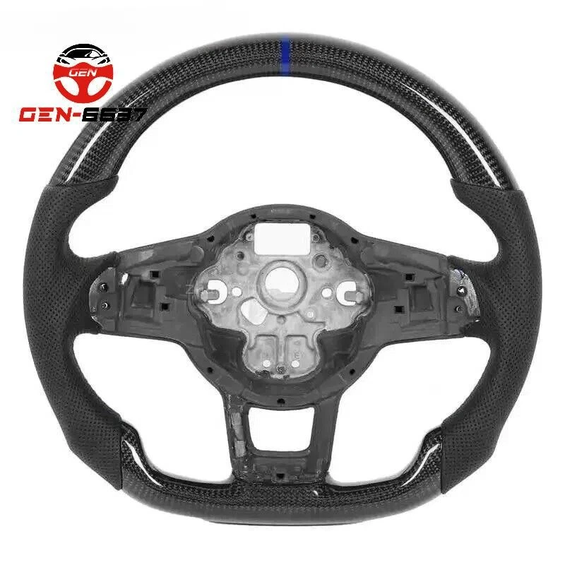 Volante personalizado de fibra de carbono real para VW Golf MK7/7.5 GTI Polo 13-20 Foto 3 de 4