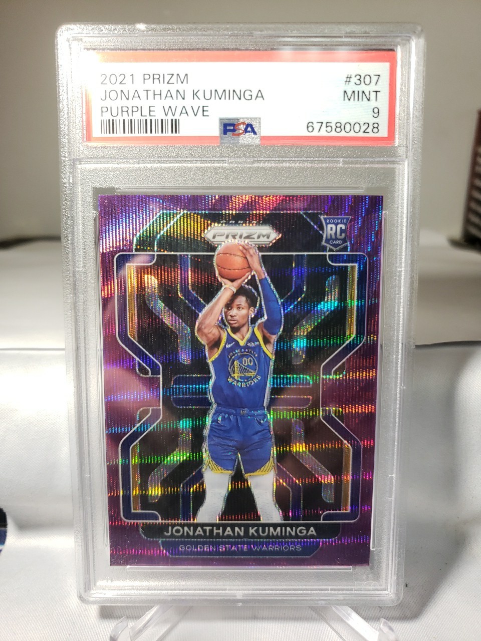 PSA 9 MINT 2021 PANINI PRIZM ROOKIE PURPLE WAVE JONATHAN KUMINGA NO. 307