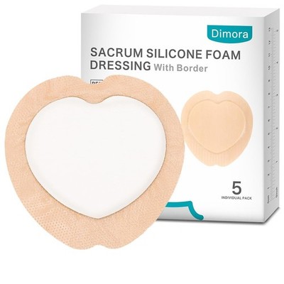 Dimora Wound Dressing Sacrum Foam Bandages Silicone Adhesive Border 7.08''x7.0...
