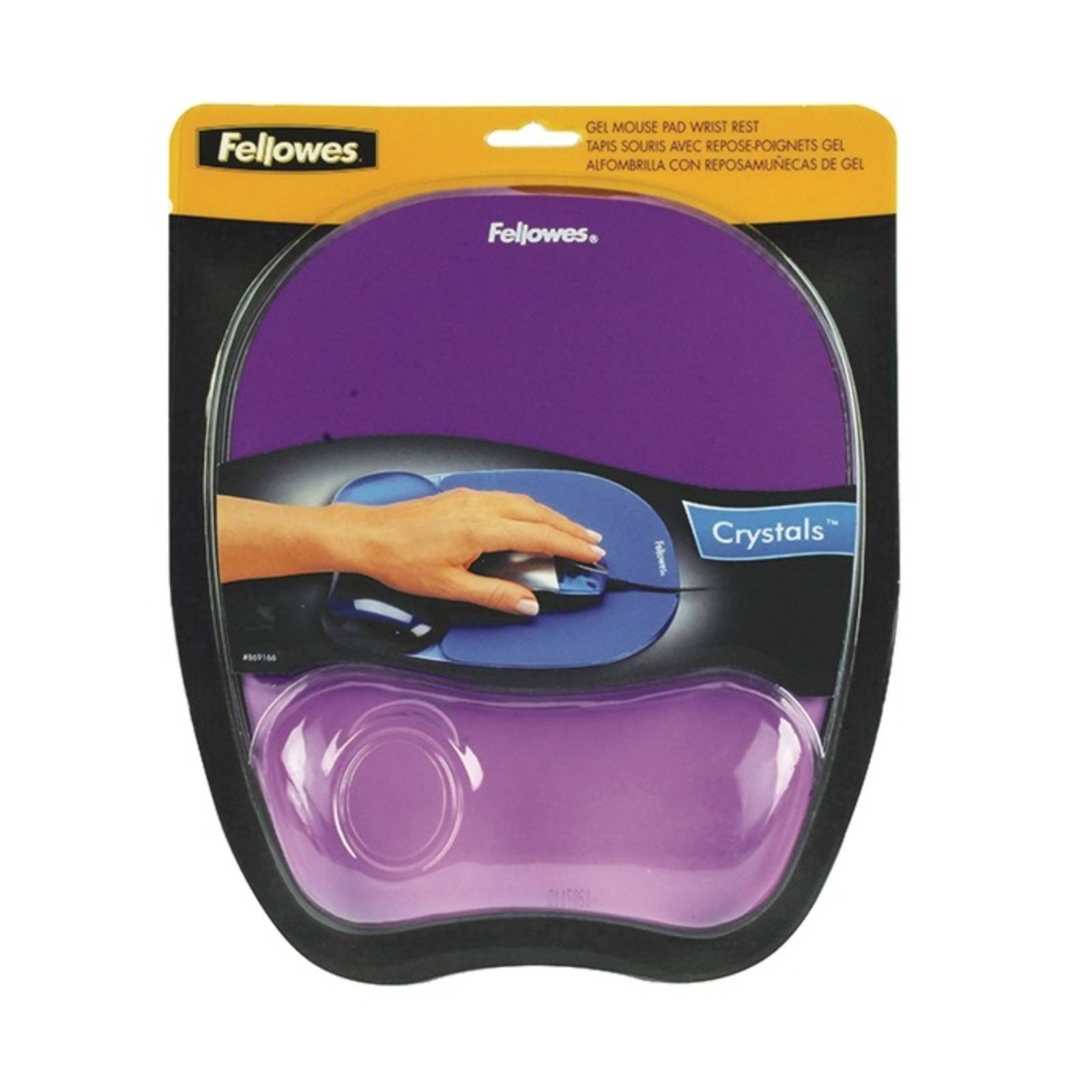 Fellowes Crystals Gel Mouse Mat with Wrist Rest - Purple