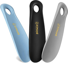 Portable 7.3" Plastic Shoe Horn for Kids  Adults, Travel-Friendly Tool, 3-Pack
