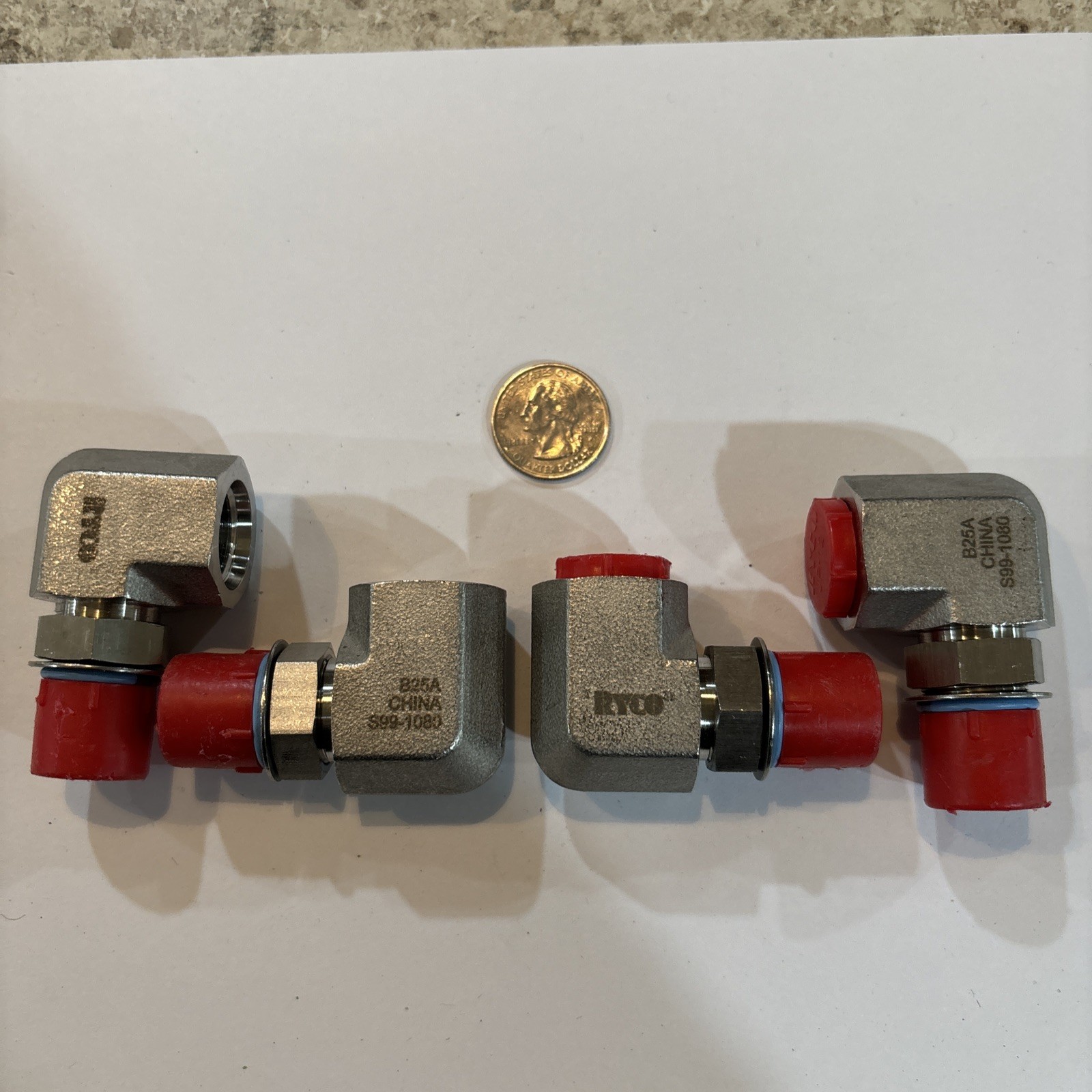 RYCO Stainless ORB Street Elbow. -8 SAE ORB 90. Qty 4.