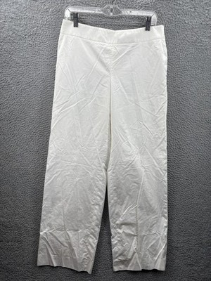 Giorgio Armani Pants Womens 44 White Cotton Lined Straight Leg Made In Italy  *