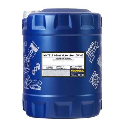 MANNOL 4-Takt Motorbike SAE 10W-40 Motorradöl, JASO MA, JASO MA2, 10 Liter