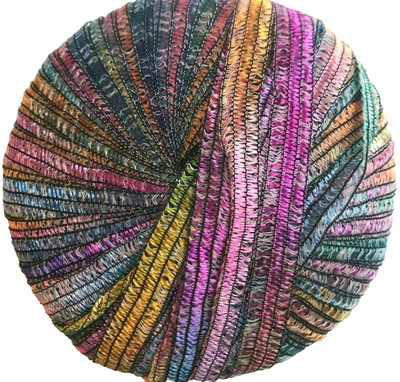Filati FF ISIS Yarn Skein #814 Rainbow Shiny Shimmery Ribbon FFF