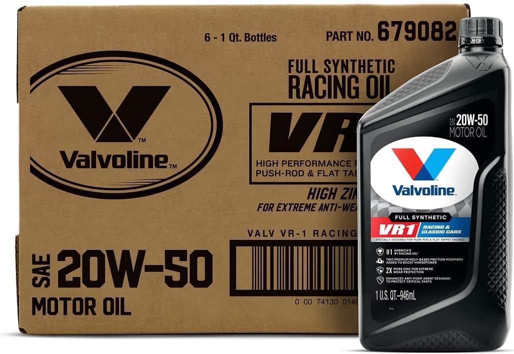Valvoline VR1 Racing Synthetic SAE 20W-50 Motor Oil 1 QT, 1 Case of 6