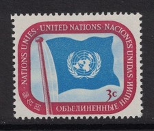 United Nations Scott 4 - MNH - 3c Drapeau ONU 1951 Timbre Neuf