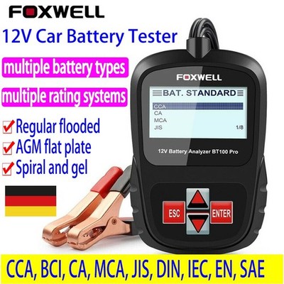 FOXWELL BT100 Pro 12V-Autobatterie-Lasttester Analysator (100-1100 CCA)
