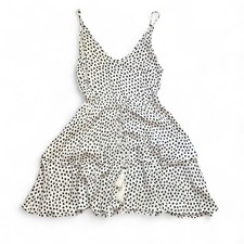 NWOT MINKPINK Babydoll White & Black Polka Dot Tiered Mini Dress — SMALL