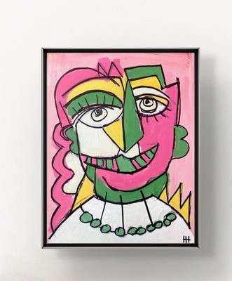 HAMMOND Original Expressionist Portrait Acrylic 11x14 Canvas
