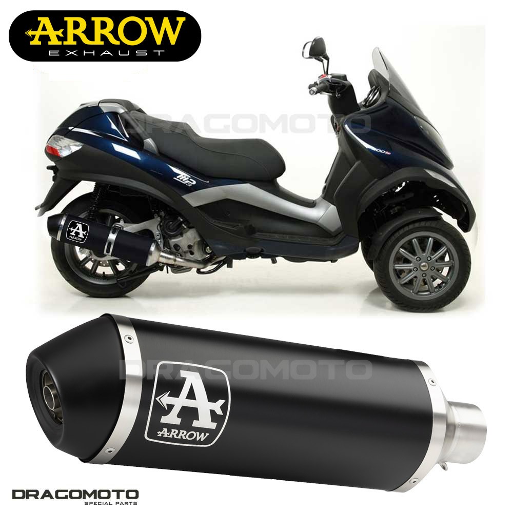 Echappement ARROW ALU Noir Piaggio MP3 500 LT 2017 2018 Race-Tech