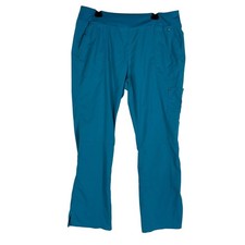 Healing Hands Pants Womens XL Blue Cargo Scrub Twill Pull On Stretch Pockets