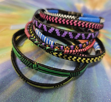 African- Handmade Tuareg Woven Bracelets- Set of 10- New- Mali J