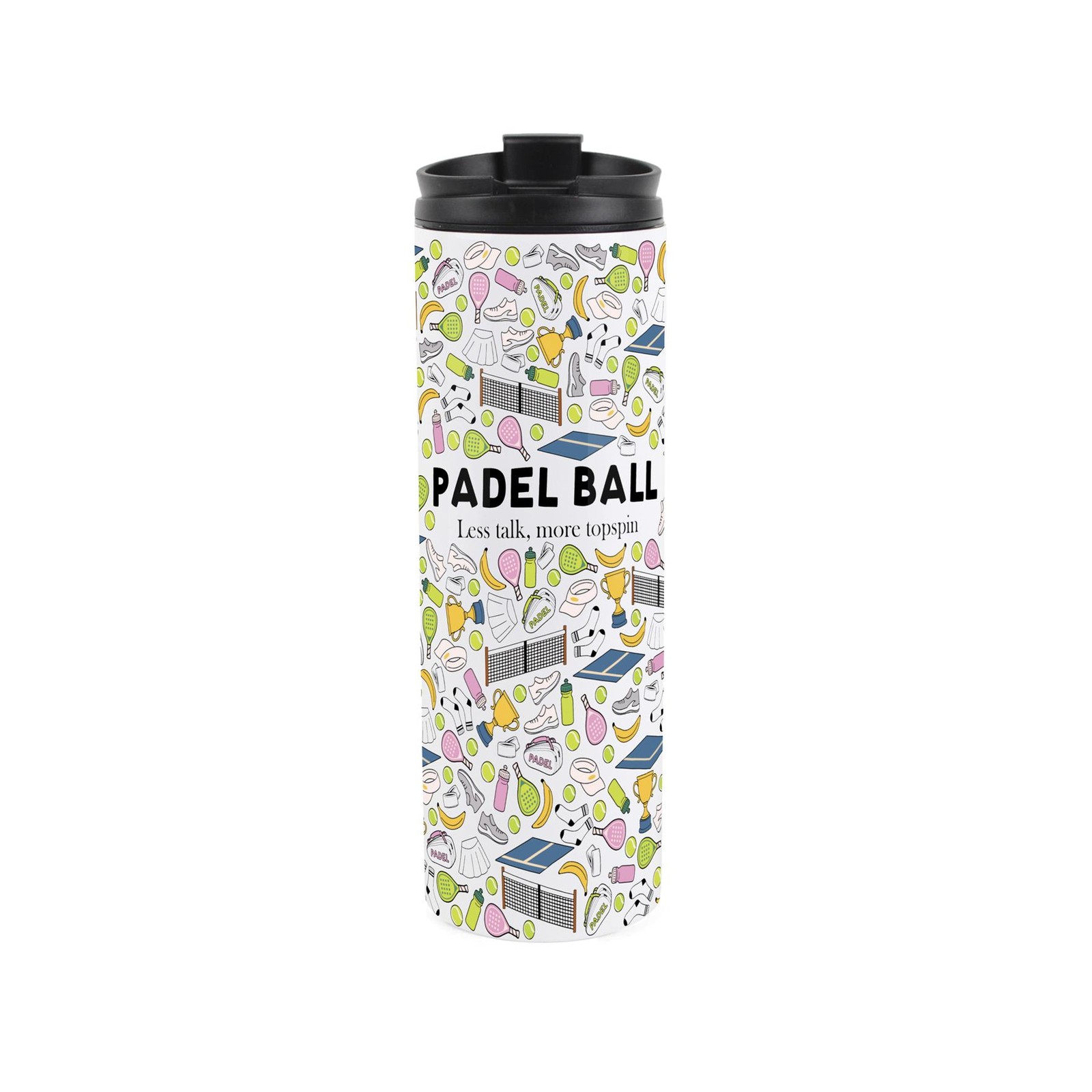 Novelty Padel Stainless Steel Travel Flask - Fun Sports Themed Drinkware Gifts