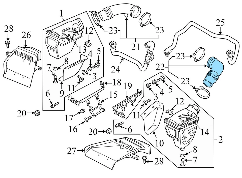 AUDI RS5 2013-2016 4,2 L - admisión de aire izquierdo / tubo de manguera del cuerpo del acelerador 8T0129599 Foto 3 de 4