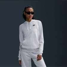 Nike Sportswear Club Fleece Pullover Light Gray Hoodie Casual Women's Size L