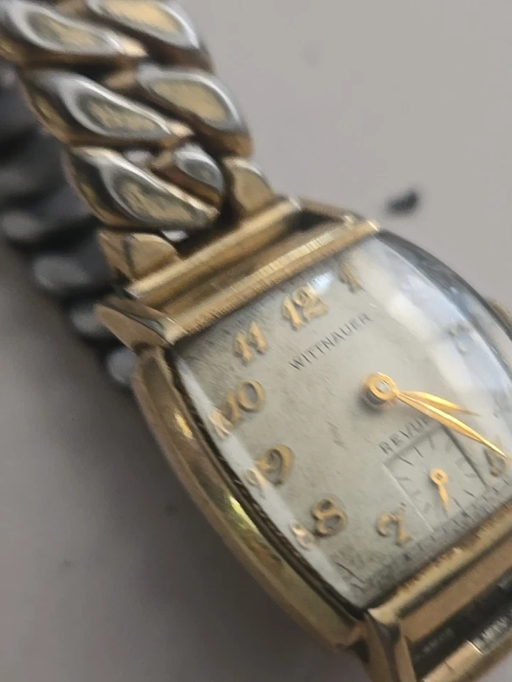 Reloj Pulsera Hombre Vintage Mecánico Cuerda Tono Dorado Wittnauer Revue Funciona Foto 2 de 4