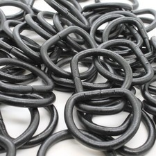 D-Ring 1" Matte Black Plated Metal 100 Pack