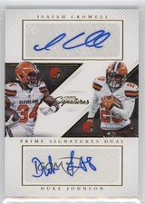 2016 Panini Prime Signatures Dual 21/99 Duke Johnson Isaiah Crowell Auto 4g8