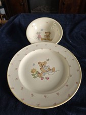 Mikasa "Teddy" pattern, Children's Plate  Bowl set. Teddy Bear and Mouse theme