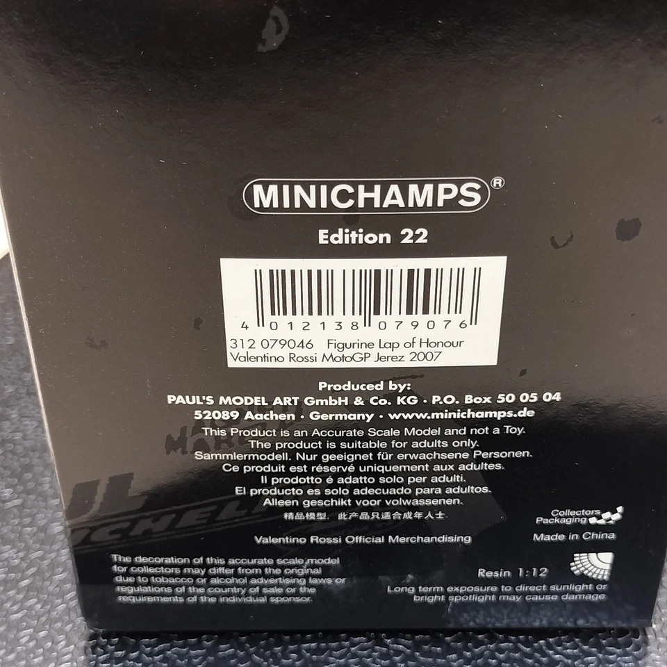 MINICHAMPS 1/12 Figurine Lap of Honour Valentino Rossi Jerez 2007 312079046 - Image 3 of 3