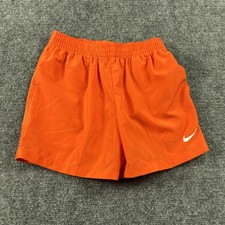 Nike Dri-FIT Shorts Boys Small Orange Running Lightweight Athletic Swoosh Gym