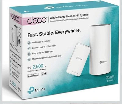 TP-Link Deco E3 (2-pack) AC1200 Whole Home Mesh Wi-Fi System - Up To 2,500 SF