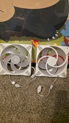 Arctic P14 PWM PST A-RGB White 140mm PC Case Fans Matching Pair 3-Pin 5V