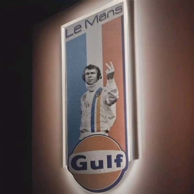 Porsche, Jaguar, Le Mans, Steve McQueen Bowfinger Silver Sticker 2,5'' X 7,5''