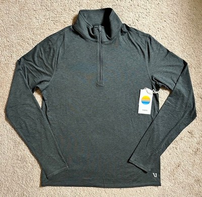 Vuori Men's Ease Performance Half-Zip 2.0 Pullover CHARCOAL HEATHER sz Small NEW