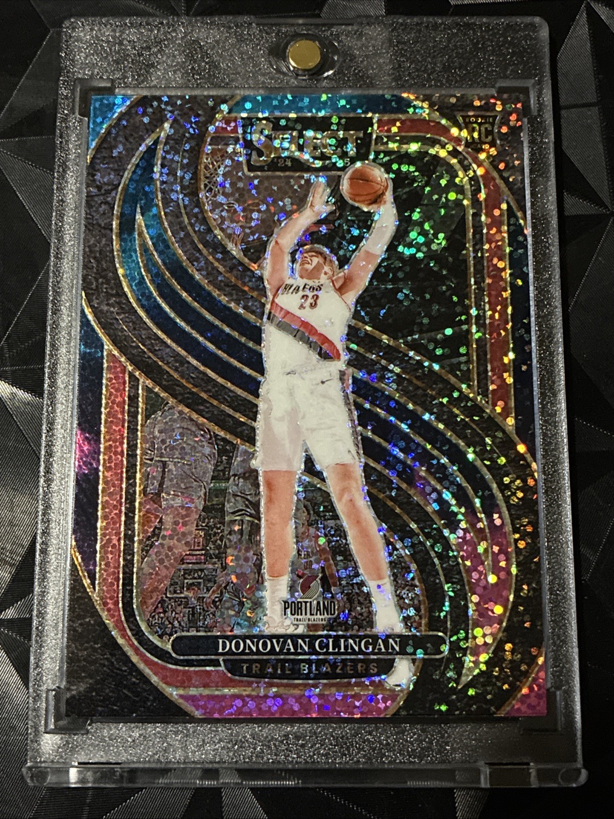 2024-25 Select Donovan Clingan Premier SSP RC Cosmic Prizm #199 Trail Blazers