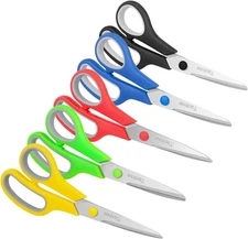 Scissors for Office, Taotree 8" All Purpose 5-PACK, 5-pack Assorted