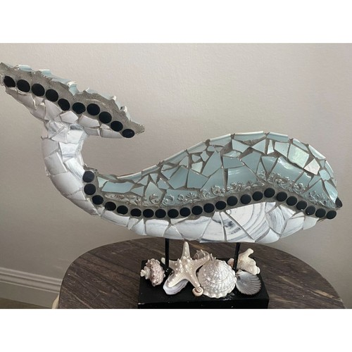 The French Art of Mosaic ~ Embellished Whale Statue ~ Coastal Decor ~ - Picture 13 of 16