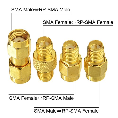 SMA Female / Male to RP-SMA Female / Male RF Coaxial Coax Adapter Connector KIT - Picture 3 of 4