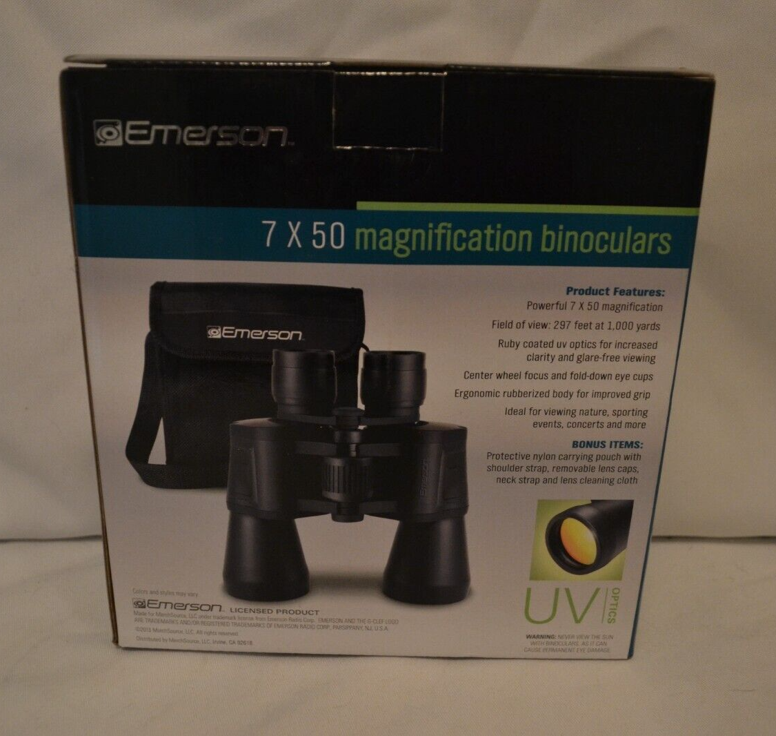 Emerson 7x50 Magnification Binoculars UV Optics Carring Pouch Accessory ...