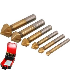 6pc Titanium Coated HSS Countersink Drill Bit Set For Steel Wood Bits CT4822