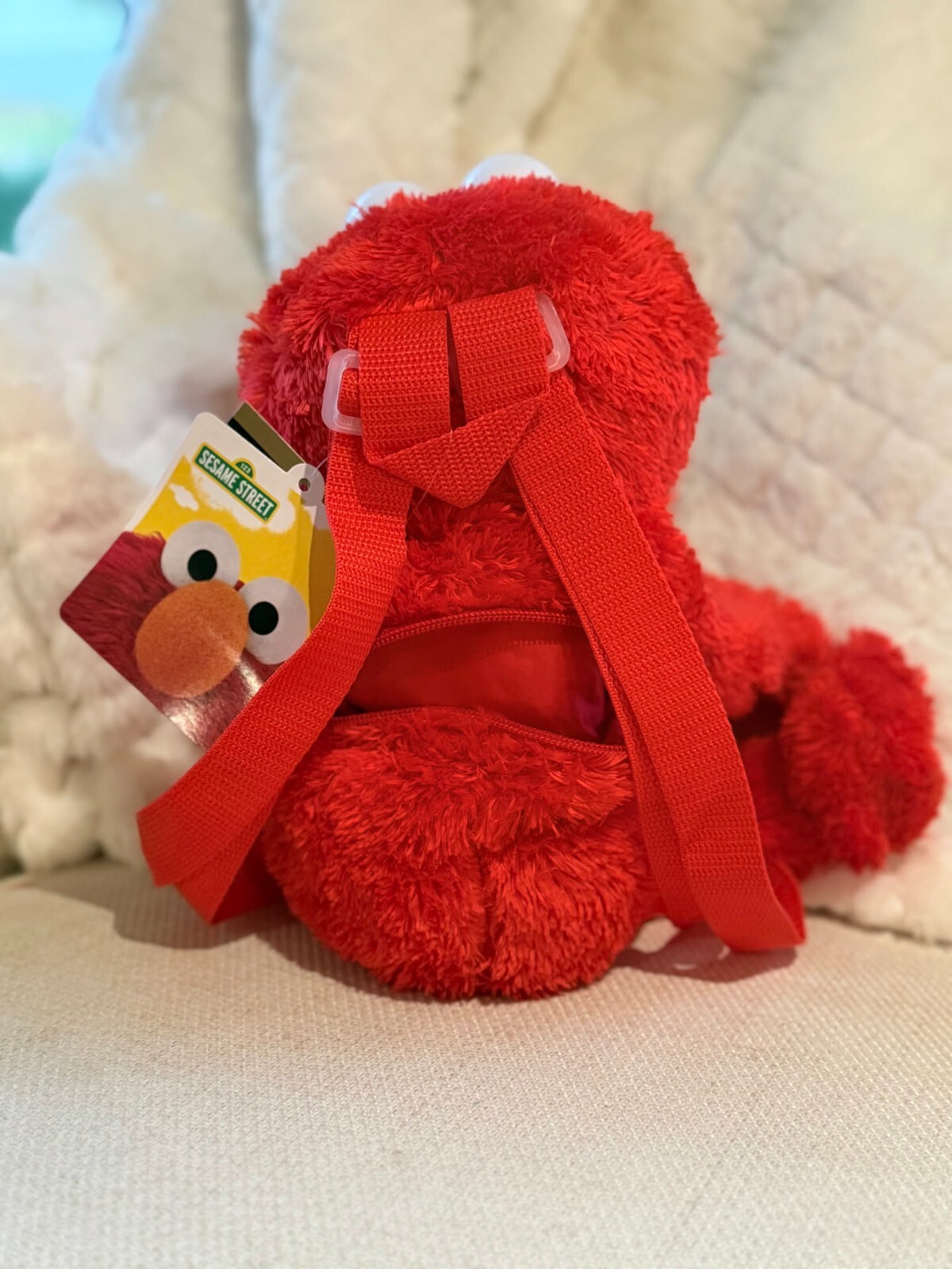 Official New with Tags Elmo Sesame Street 18" Plush Adjustable Backpack