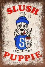 Slush Puppie Drink Advert, Aged Look Vintage Retro Style Metal Sign